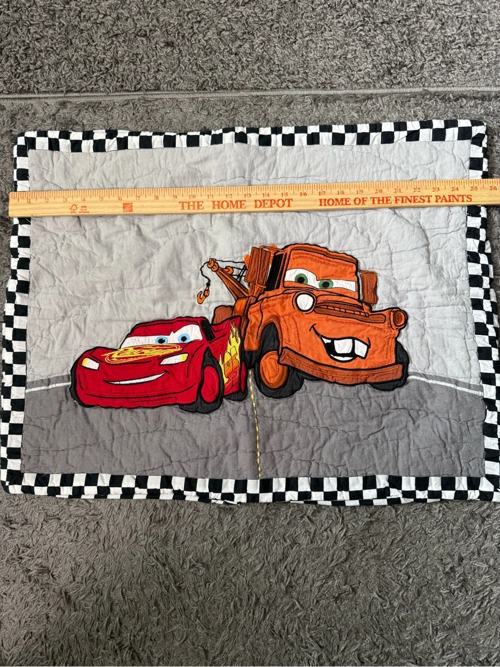 Pottery Barn Cars Lightning McQueen Red & Orange Quilted Pillowcase “RARE”
